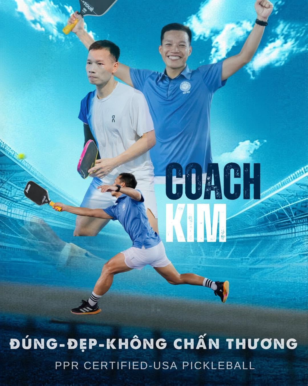 Coach Kim thi đấu pickleball, chứng nhận PPR USA Pickleball, đúng - đẹp - không chấn thương